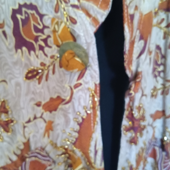 CLEARANCE SALE!! Brown and Tan Bomber Jacket with Scenic Print - Picture 4 of 5